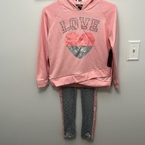 Real Love Girl 14/16 hooded sweatshirt w/ matching leggings.